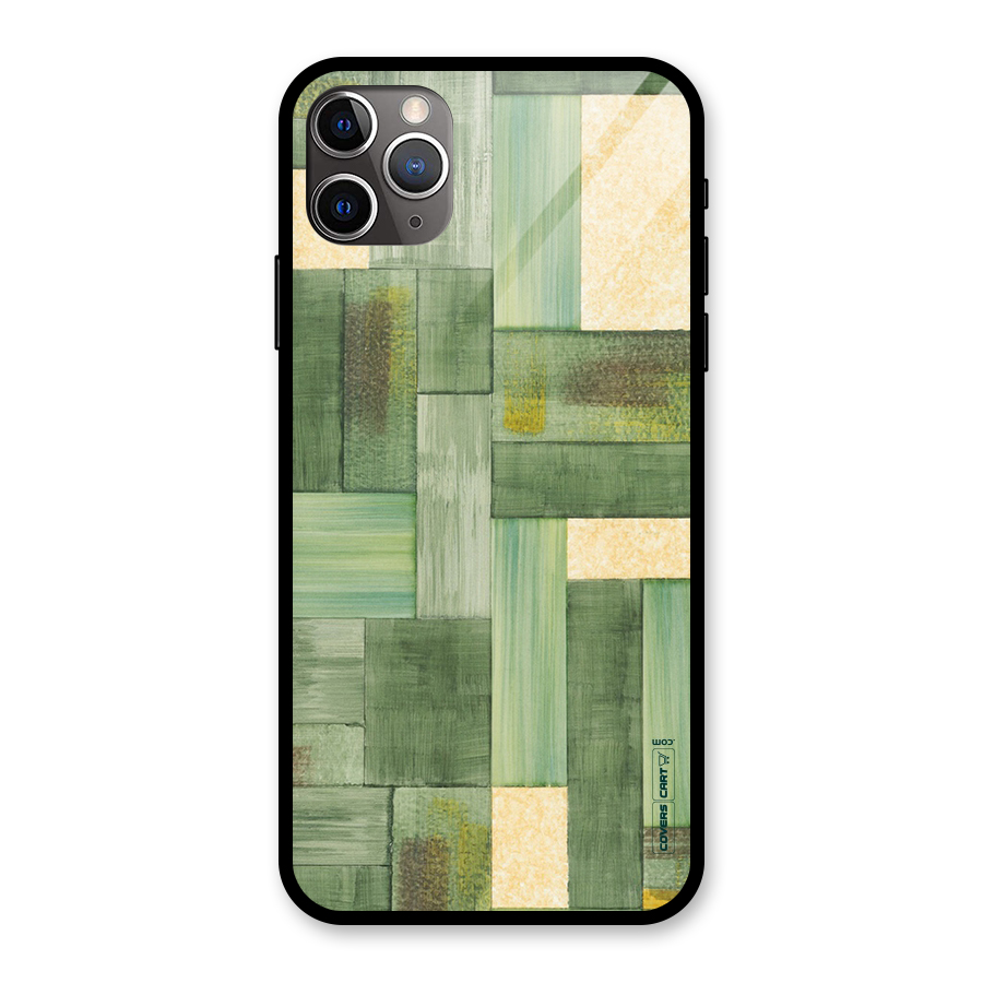 Wooden Green Texture Glass Back Case for iPhone 11 Pro Max