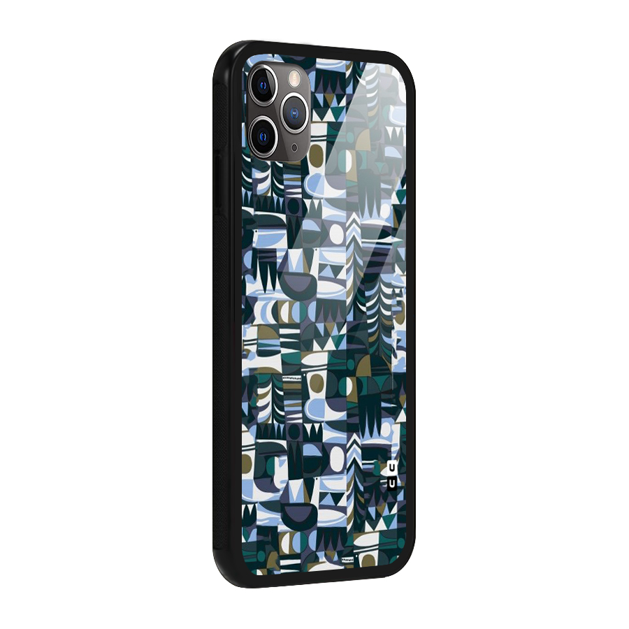 Abstract Blues Glass Back Case for iPhone 11 Pro Max