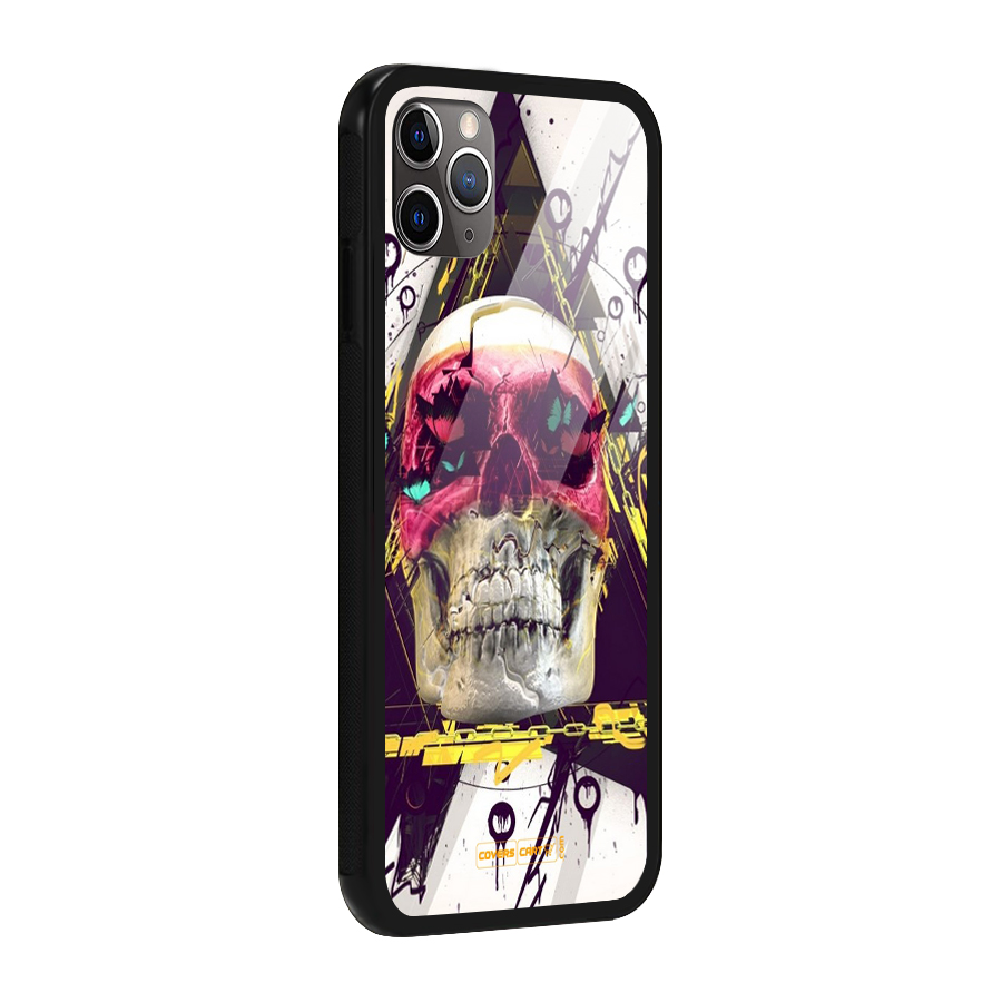 Abstract Skull Glass Back Case for iPhone 11 Pro Max