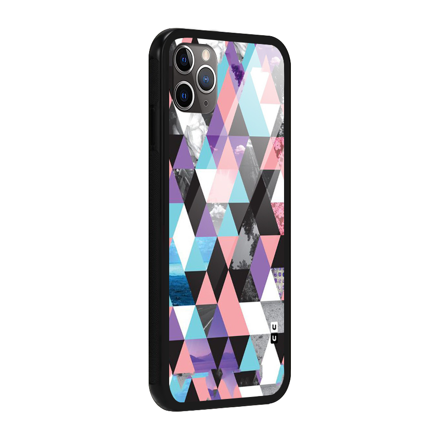 Abstract Splash Triangles Glass Back Case for iPhone 11 Pro Max
