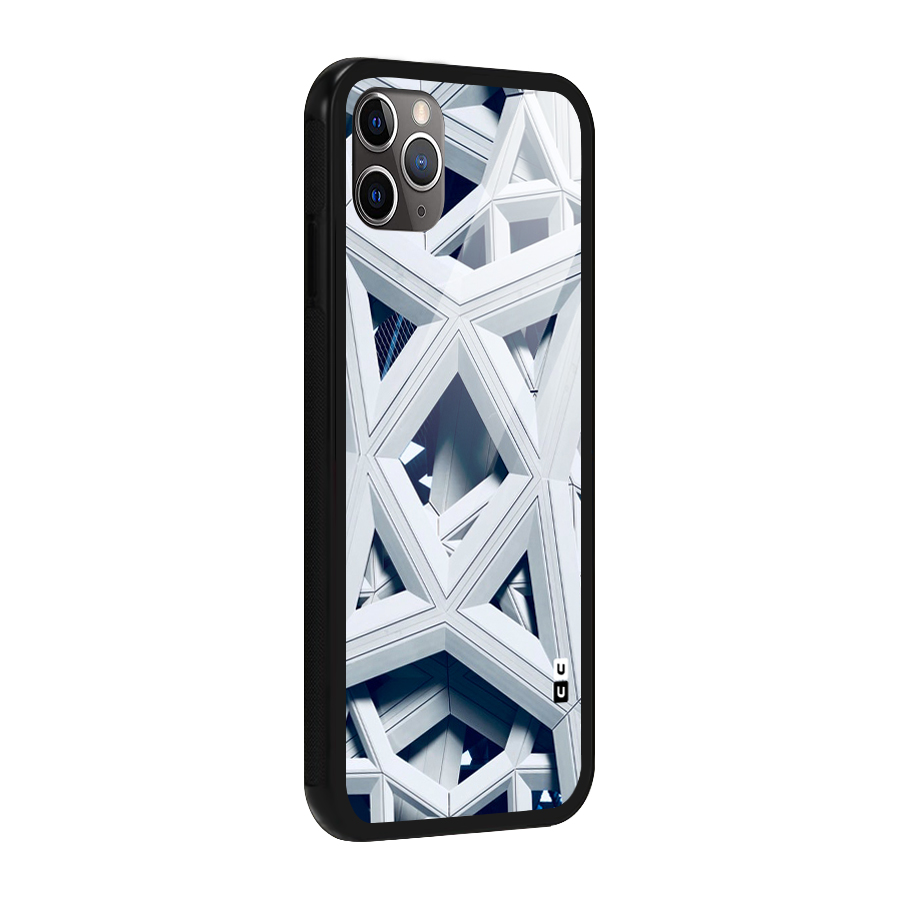 Abstract White Lines Glass Back Case for iPhone 11 Pro Max