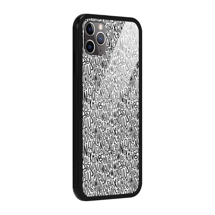 Alphabet Seamless Abstract Glass Back Case for iPhone 11 Pro Max
