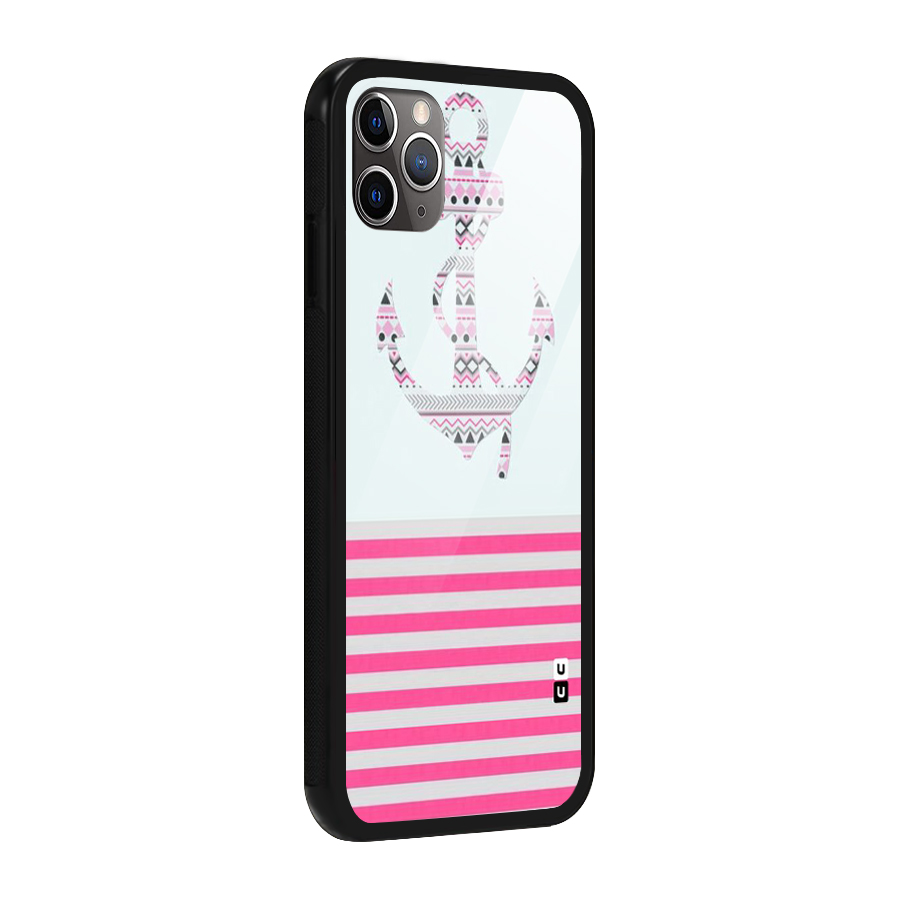 Anchor Design Stripes Glass Back Case for iPhone 11 Pro Max