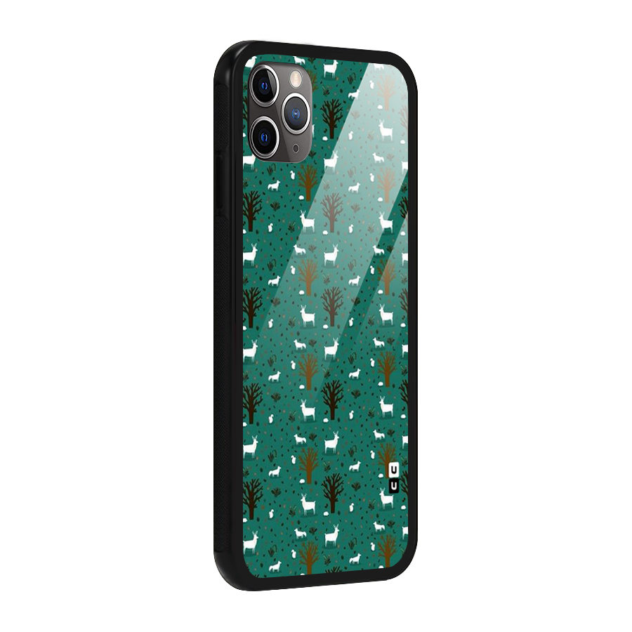 Animal Grass Pattern Glass Back Case for iPhone 11 Pro Max