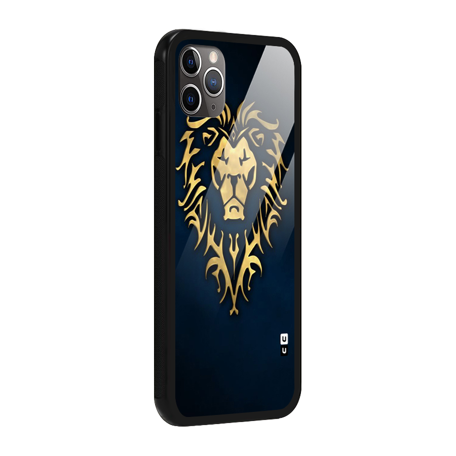 Beautiful Golden Lion Design Glass Back Case for iPhone 11 Pro Max