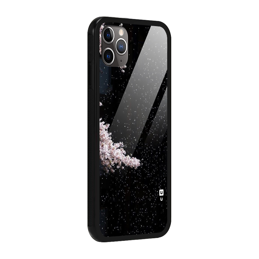Beautiful Night Sky Flowers Glass Back Case for iPhone 11 Pro Max