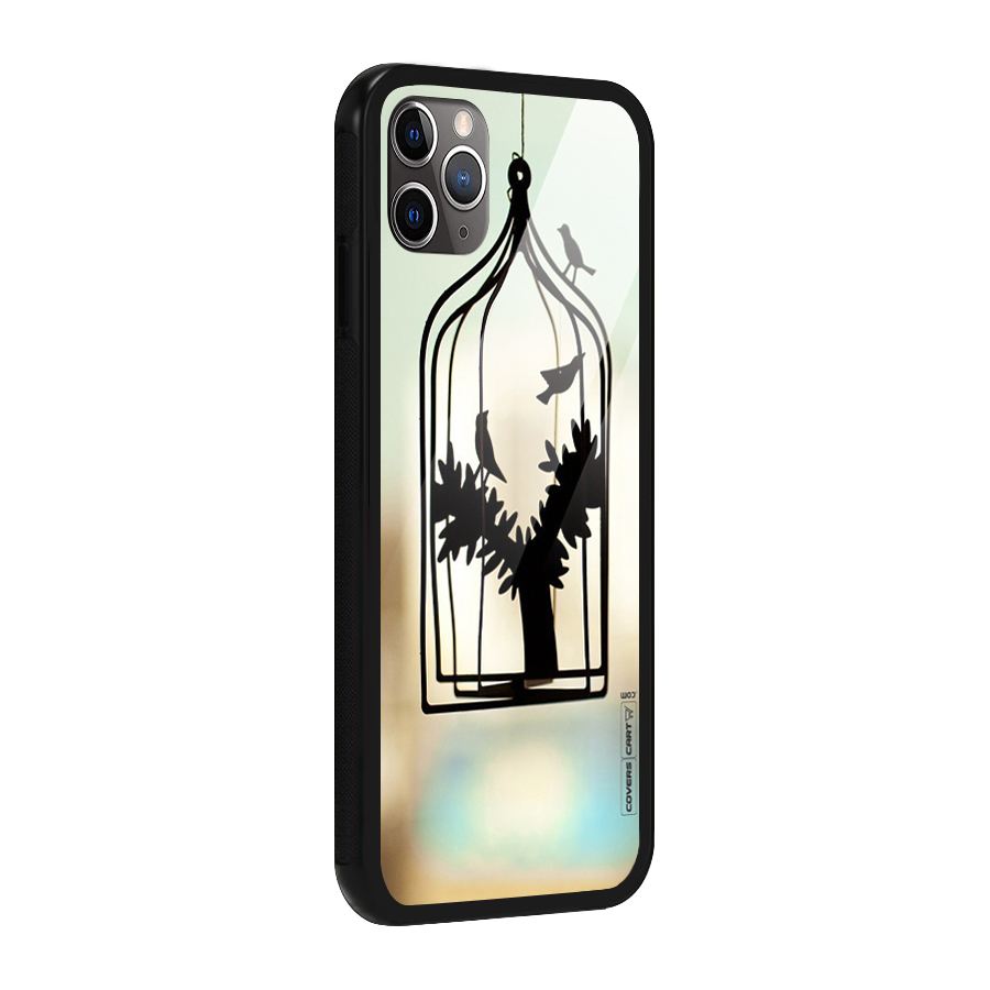 Beautiful Pegion Cage Glass Back Case for iPhone 11 Pro Max