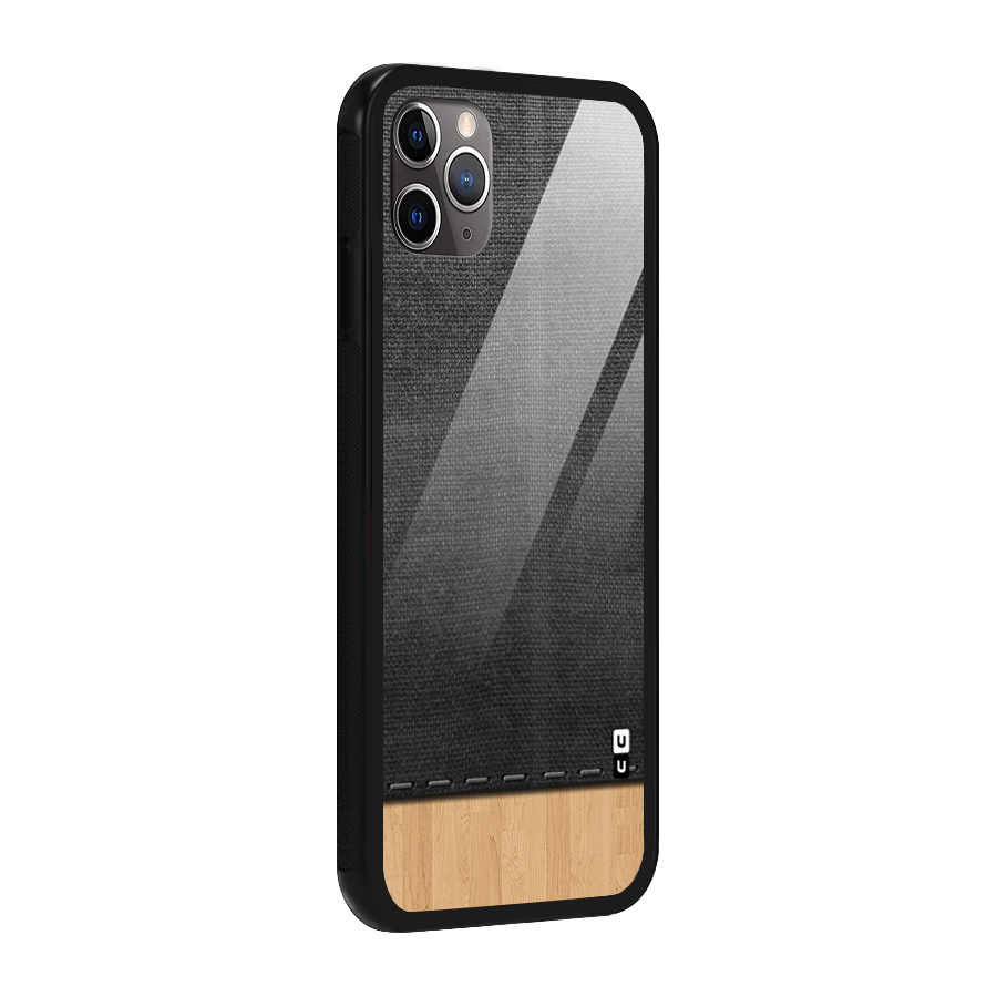 Bicolor Wood Texture Glass Back Case for iPhone 11 Pro Max