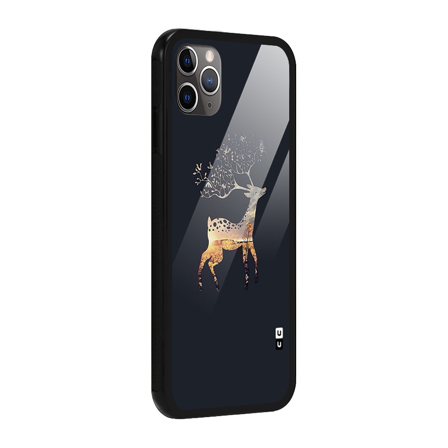 Black Deer Glass Back Case for iPhone 11 Pro Max