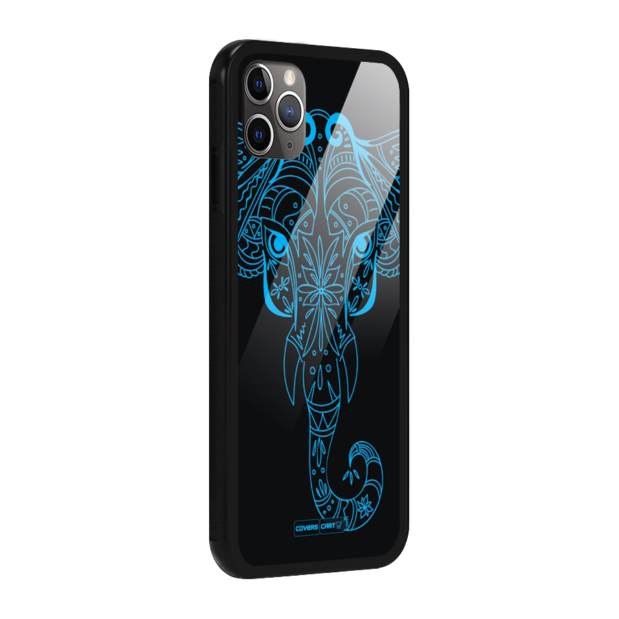 Blue Elephant Ethnic Glass Back Case for iPhone 11 Pro Max