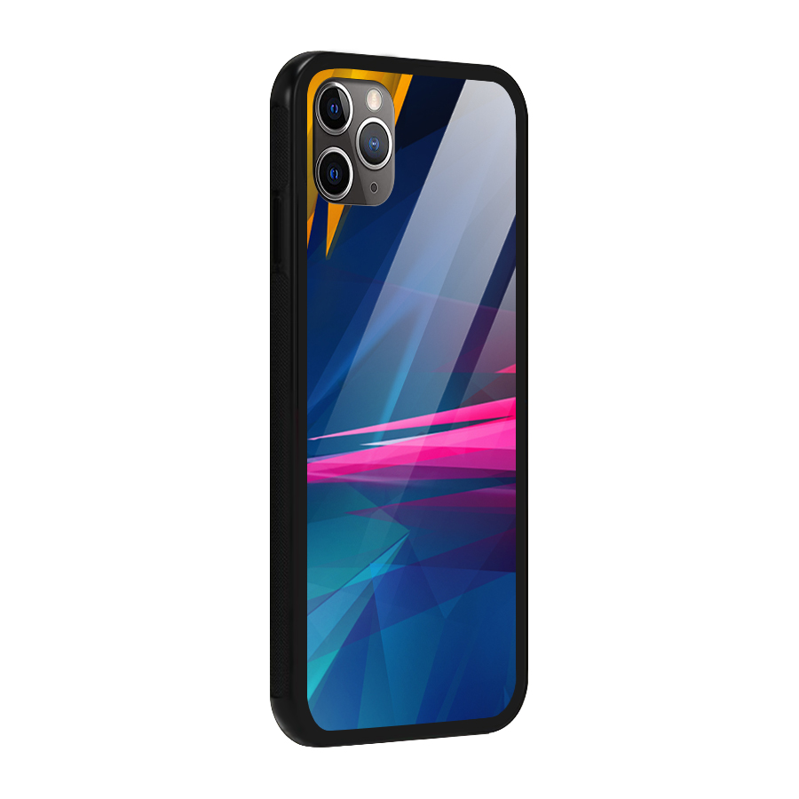 Blue Red Abstract Glass Back Case for iPhone 11 Pro Max