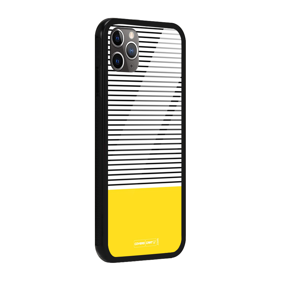 Bright Yellow Stripes Glass Back Case for iPhone 11 Pro Max