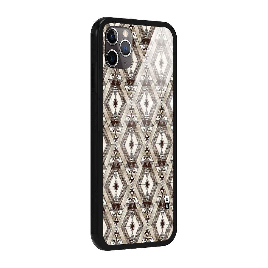 Brown Abstract Design Glass Back Case for iPhone 11 Pro Max