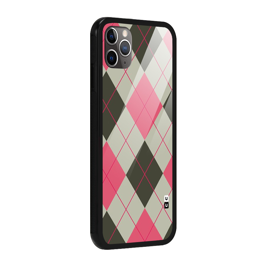 Check And Lines Glass Back Case for iPhone 11 Pro Max