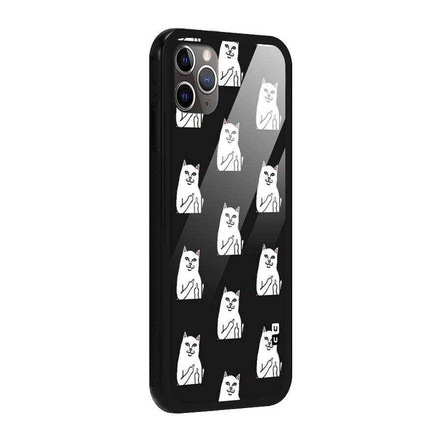 Chill Cat Pattern Glass Back Case for iPhone 11 Pro Max