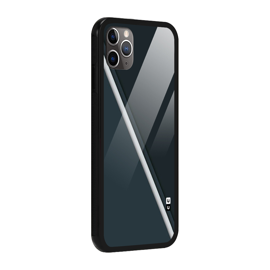 Classic Single Stripe Glass Back Case for iPhone 11 Pro Max