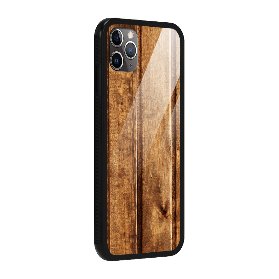 Classic Wood Print Glass Back Case for iPhone 11 Pro Max