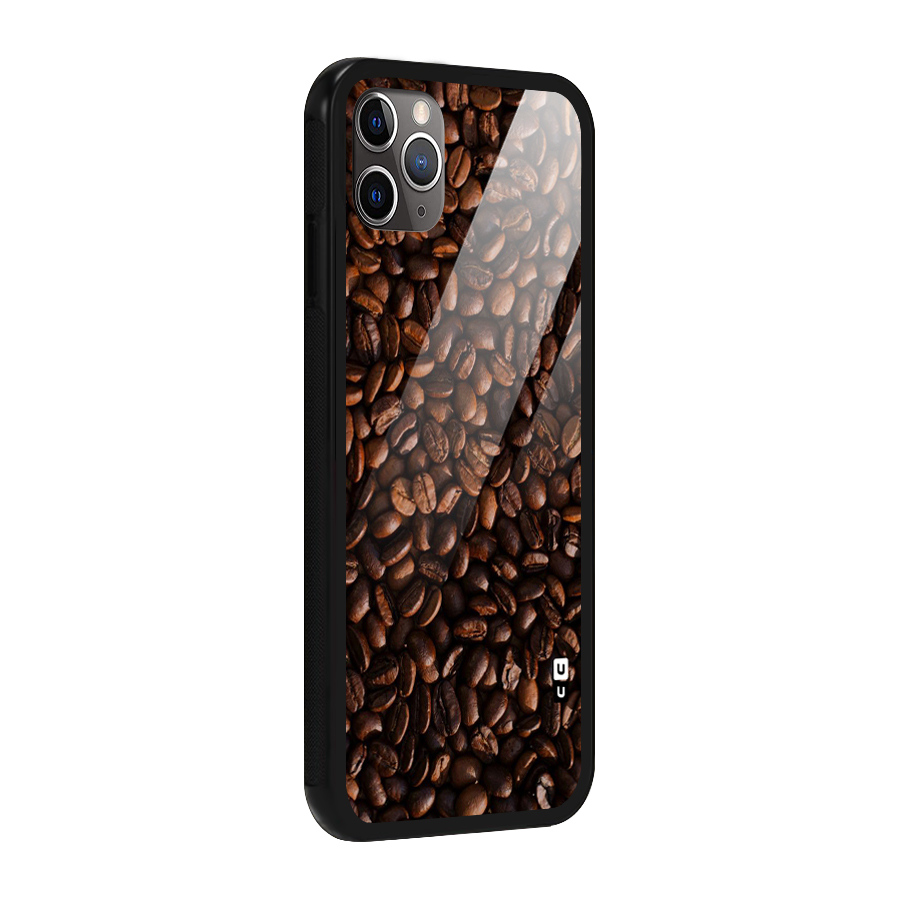 Coffee Beans Scattered Glass Back Case for iPhone 11 Pro Max