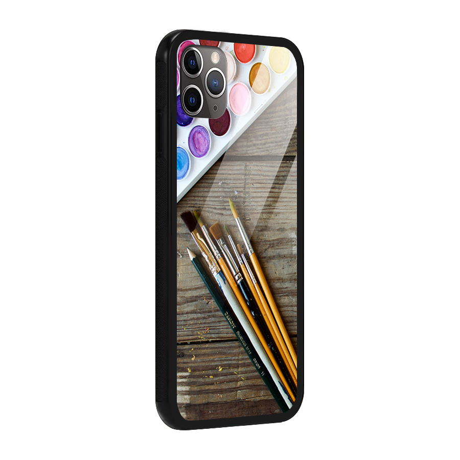 Color Palette and Brush Glass Back Case for iPhone 11 Pro Max