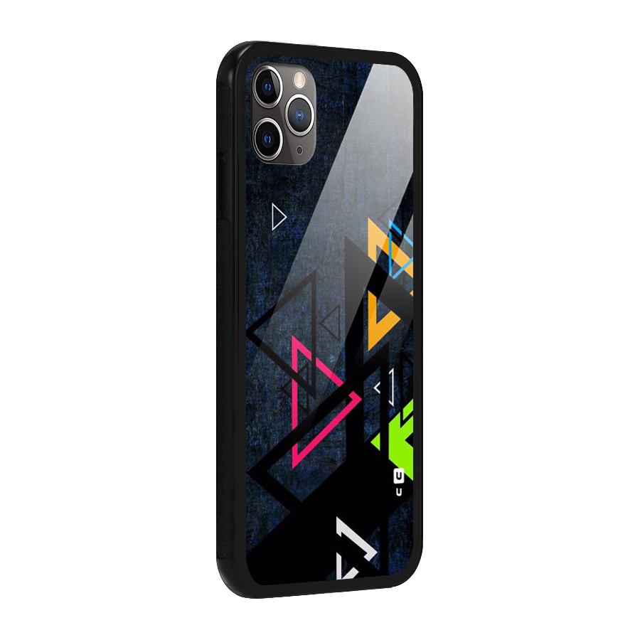 Coloured Triangles Glass Back Case for iPhone 11 Pro Max