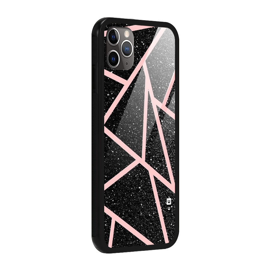 Concrete Black Pink Stripes Glass Back Case for iPhone 11 Pro Max