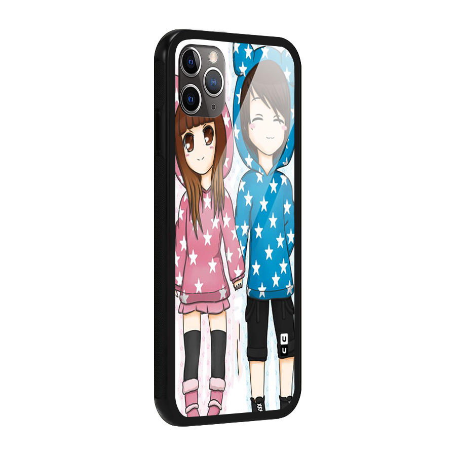 Couple In Stars Glass Back Case for iPhone 11 Pro Max