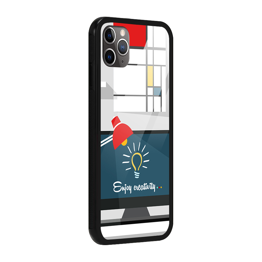 Creative Workspace Design Glass Back Case for iPhone 11 Pro Max
