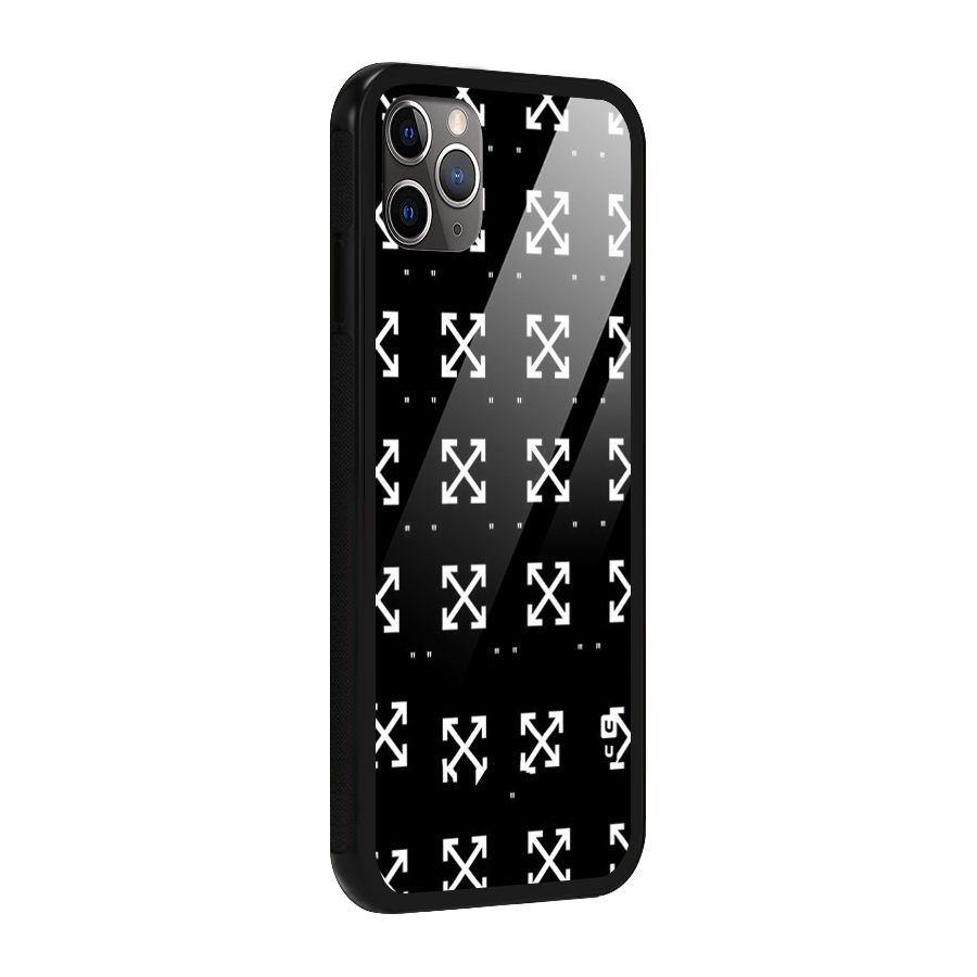 Cross Arrow Black Glass Back Case for iPhone 11 Pro Max