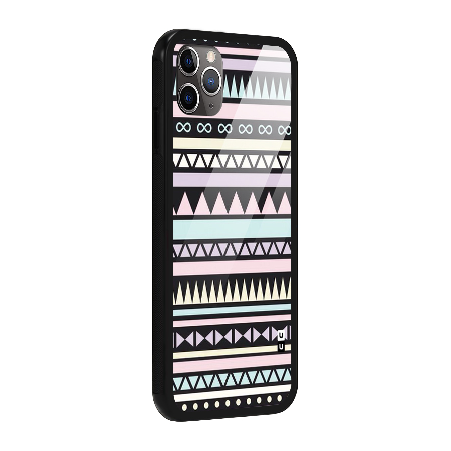 Cute Chev Pattern Glass Back Case for iPhone 11 Pro Max