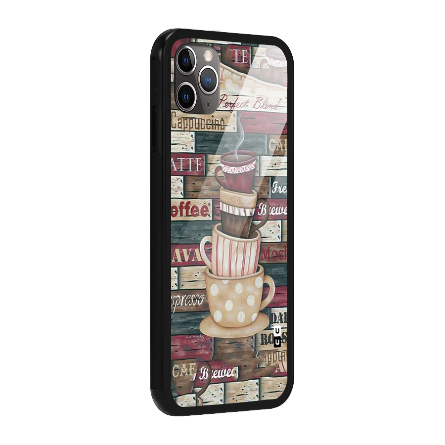 Cute Coffee Cups Glass Back Case for iPhone 11 Pro Max