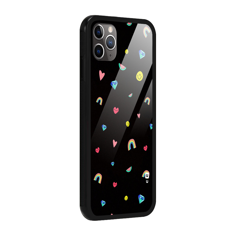 Cute Multicolor Shapes Glass Back Case for iPhone 11 Pro Max