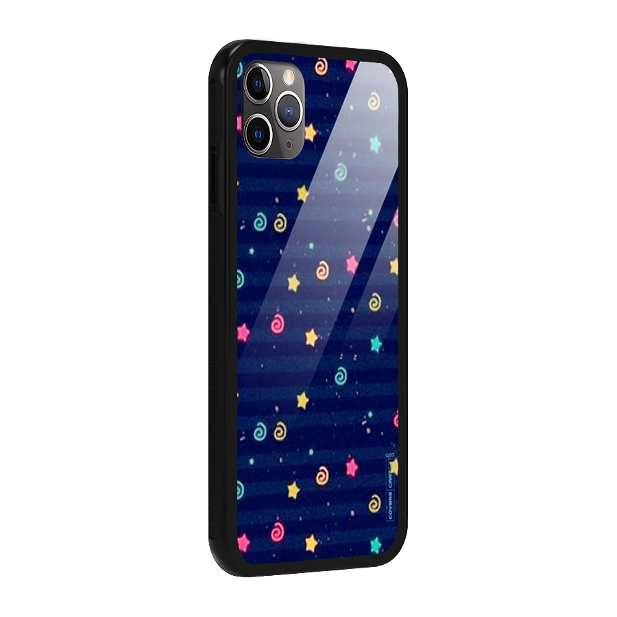 Cute Stars Design Glass Back Case for iPhone 11 Pro Max