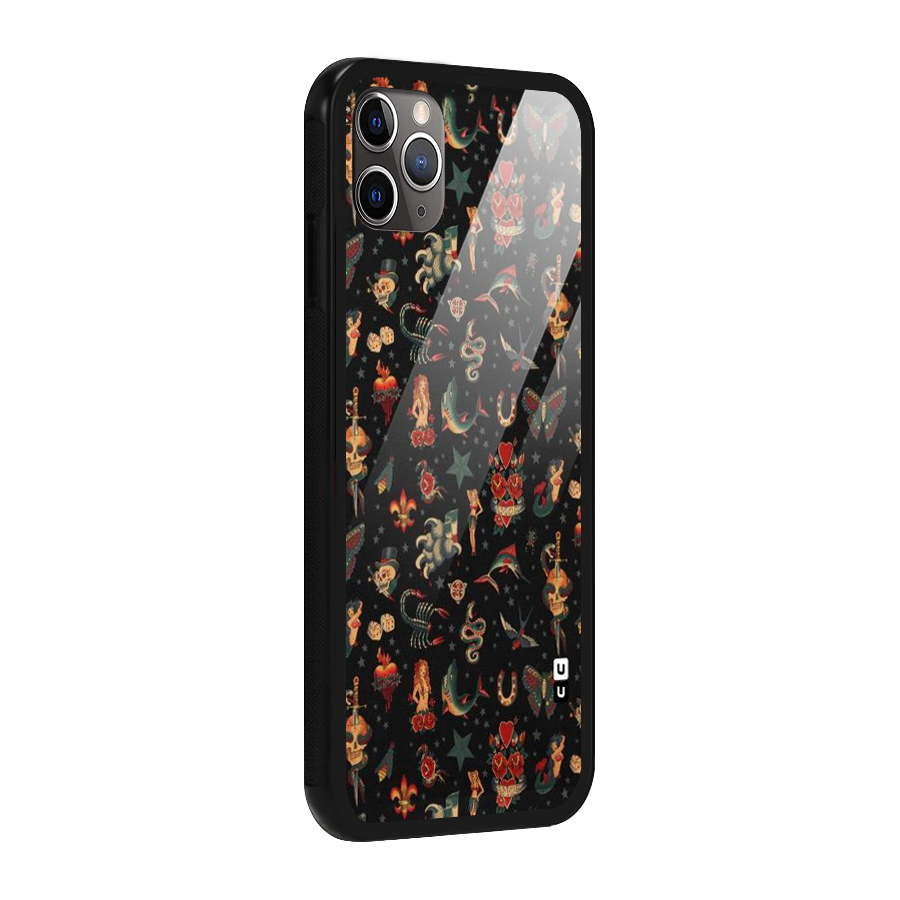 Dark Pattern Glass Back Case for iPhone 11 Pro Max