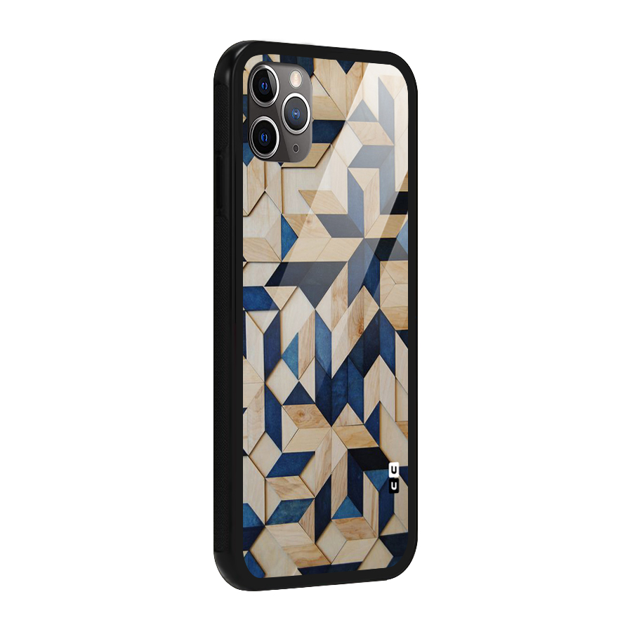 Disorted Wood Blue Glass Back Case for iPhone 11 Pro Max