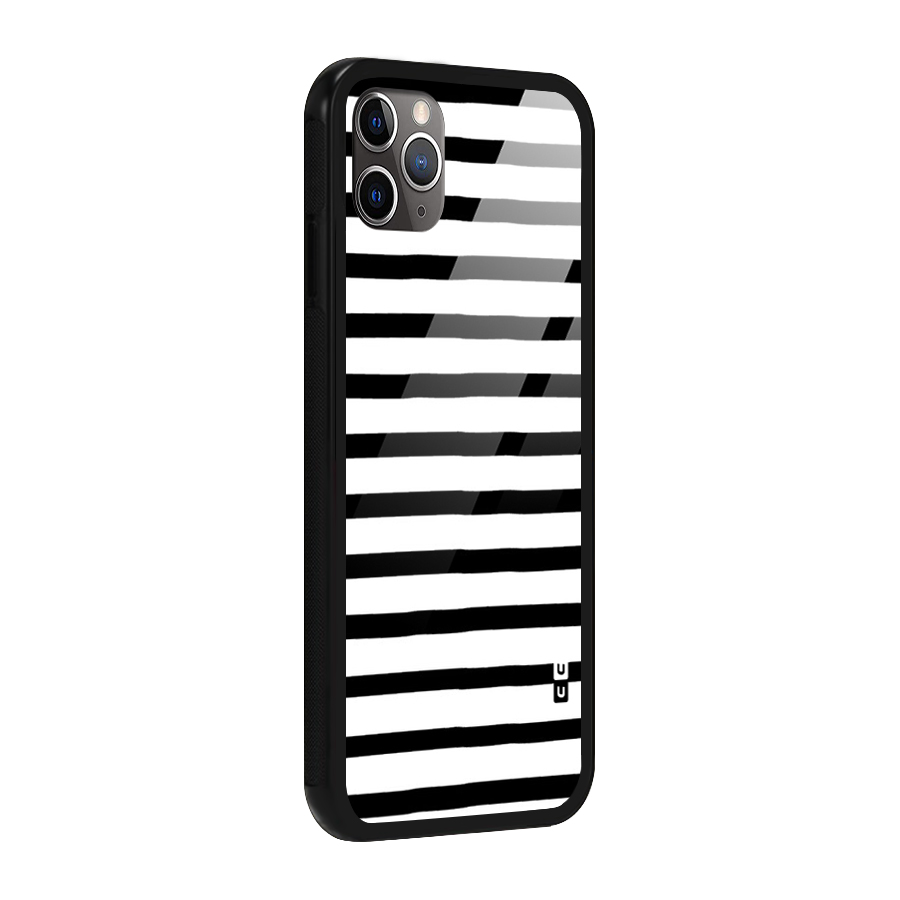 Elegant Basic Stripes Glass Back Case for iPhone 11 Pro Max