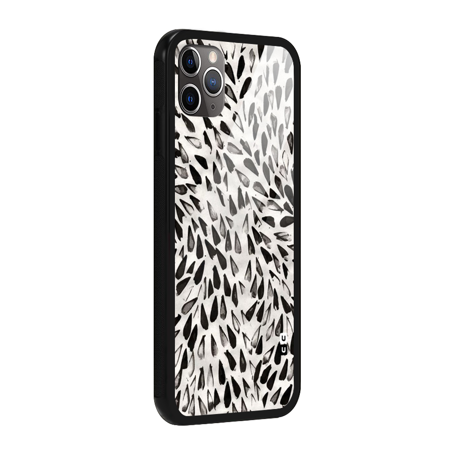 Feather Pattern Colorless Glass Back Case for iPhone 11 Pro Max