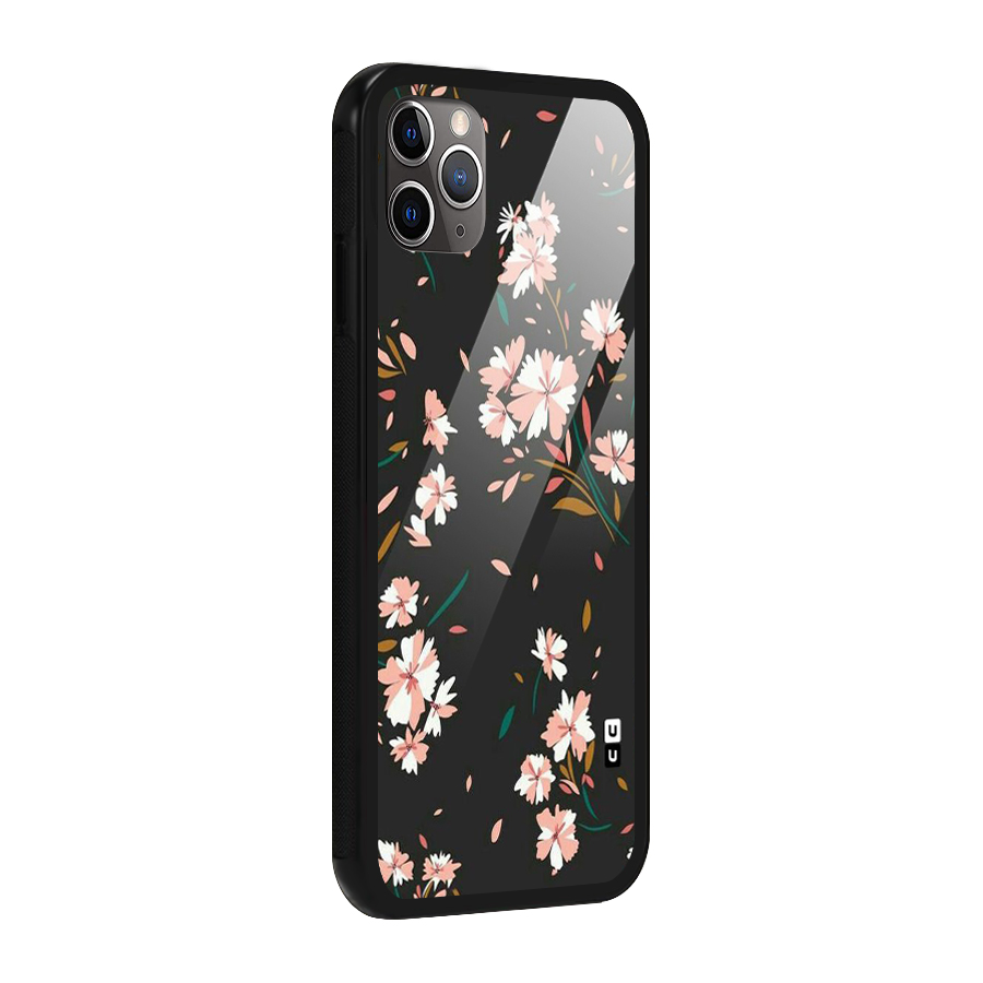 Floral Petals Peach Glass Back Case for iPhone 11 Pro Max