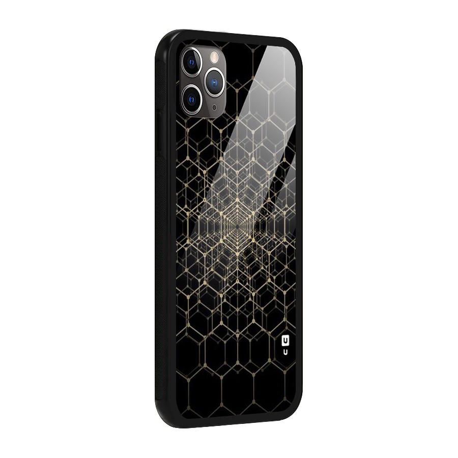 Gold Web Glass Back Case for iPhone 11 Pro Max