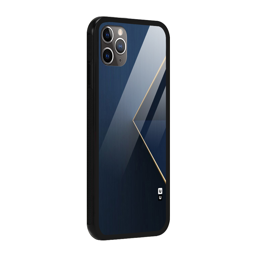 Golden Blue Triangle Glass Back Case for iPhone 11 Pro Max