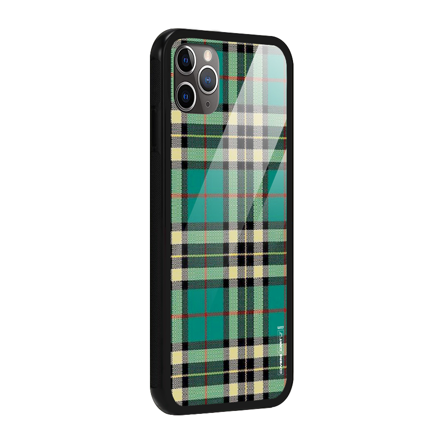 Green Check Glass Back Case for iPhone 11 Pro Max