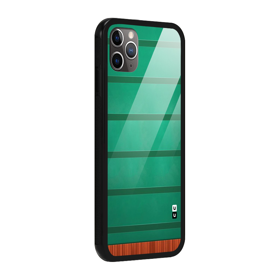 Green Wood Stripes Glass Back Case for iPhone 11 Pro Max
