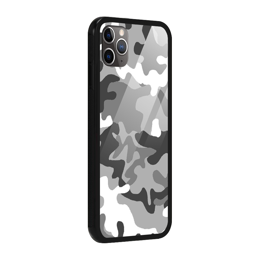 Grey Military Glass Back Case for iPhone 11 Pro Max