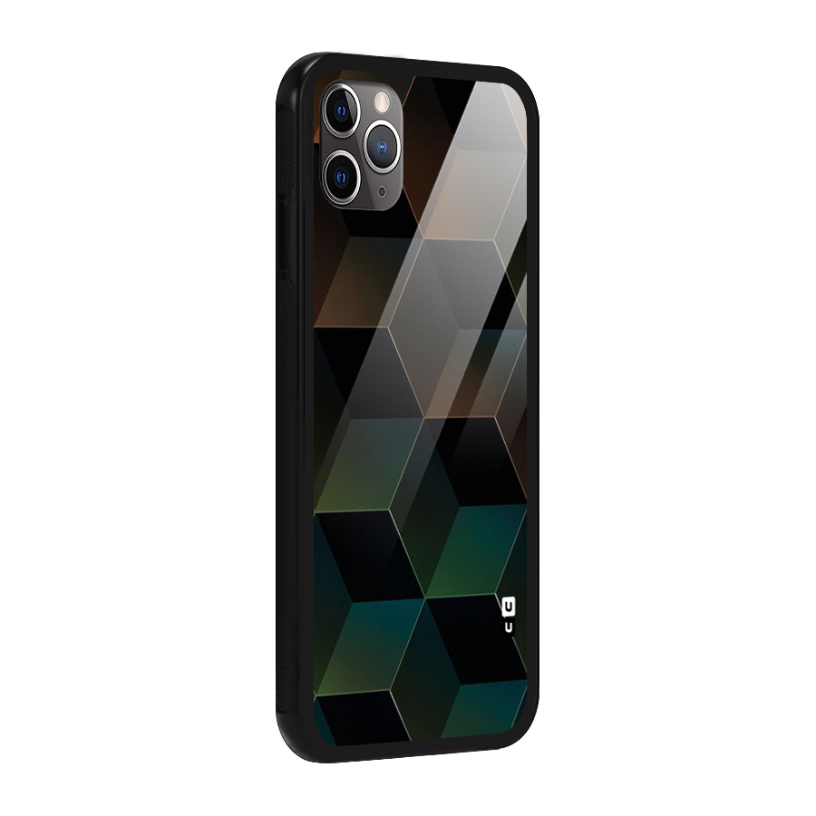 Hexagonal Design Glass Back Case for iPhone 11 Pro Max