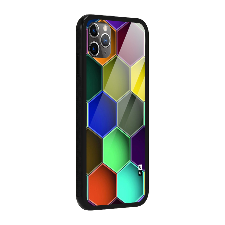 Hexagonal Palette Glass Back Case for iPhone 11 Pro Max
