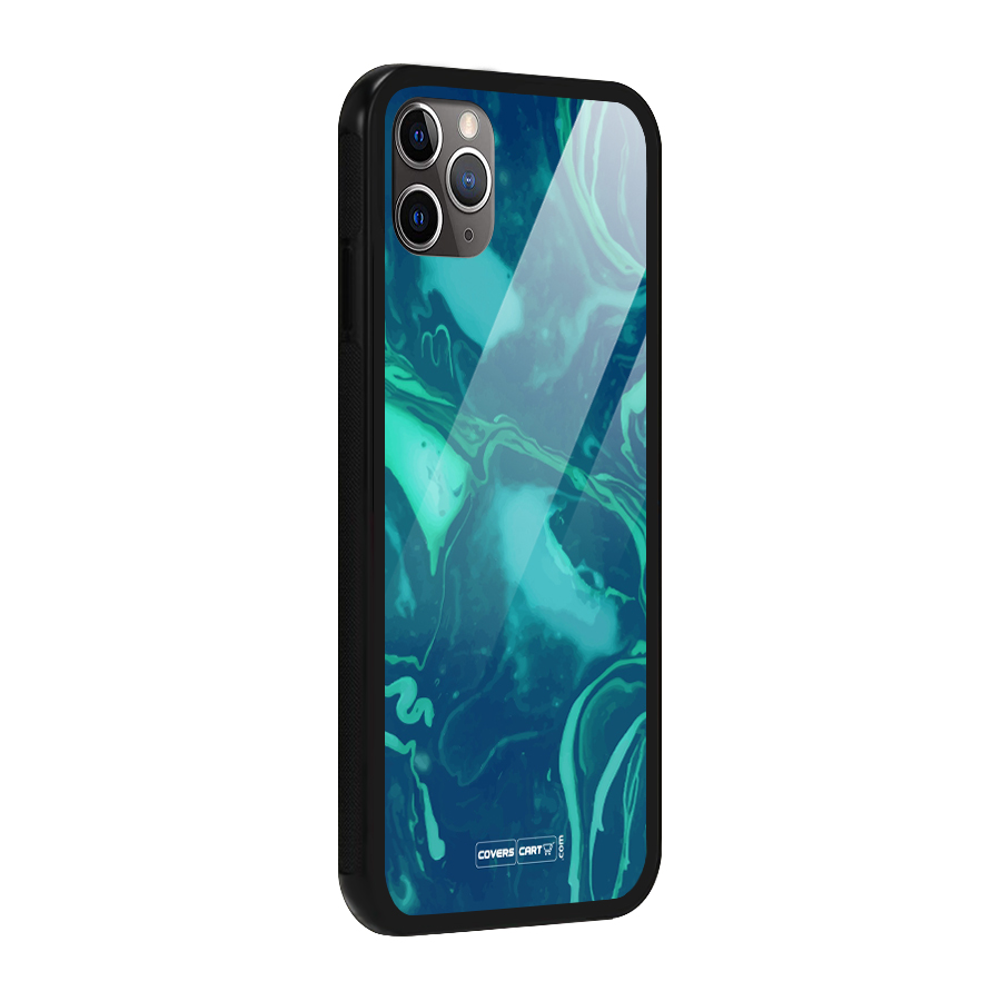 Jazzy Green Marble Texture Glass Back Case for iPhone 11 Pro Max