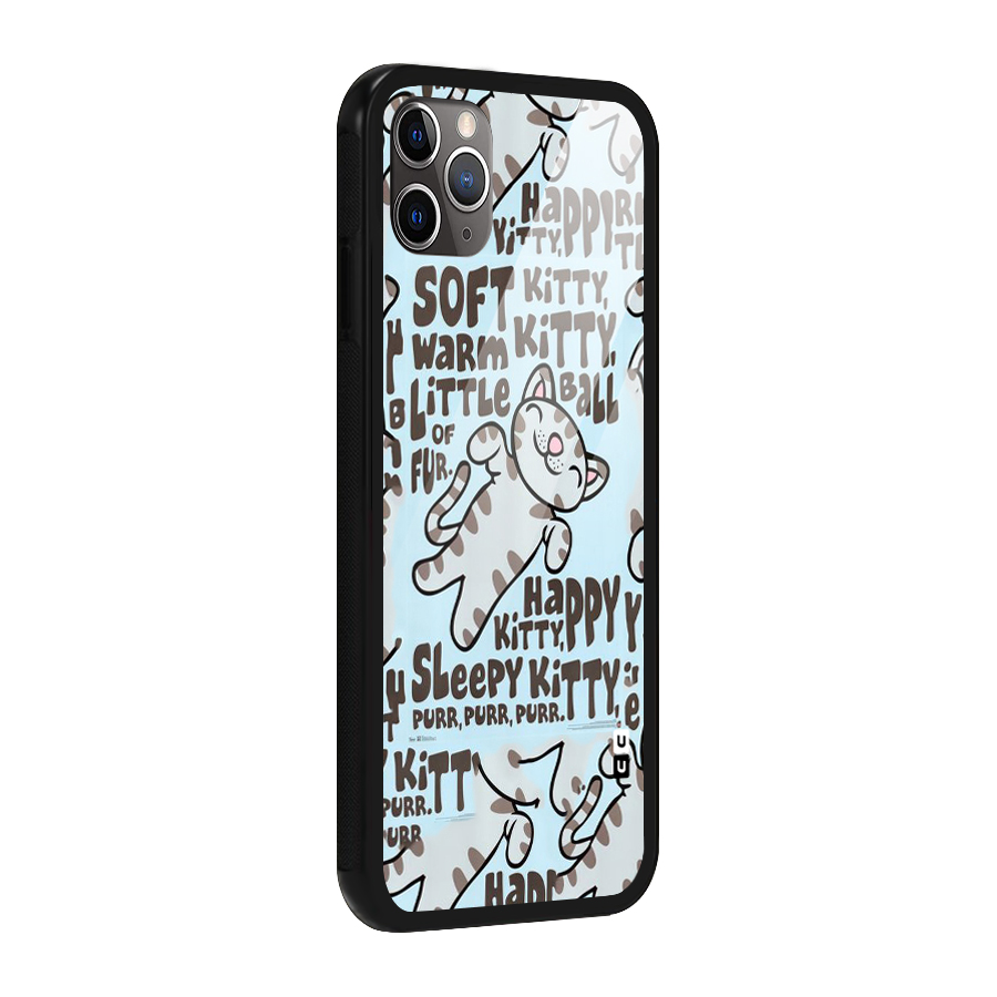 Kitty Pattern Glass Back Case for iPhone 11 Pro Max