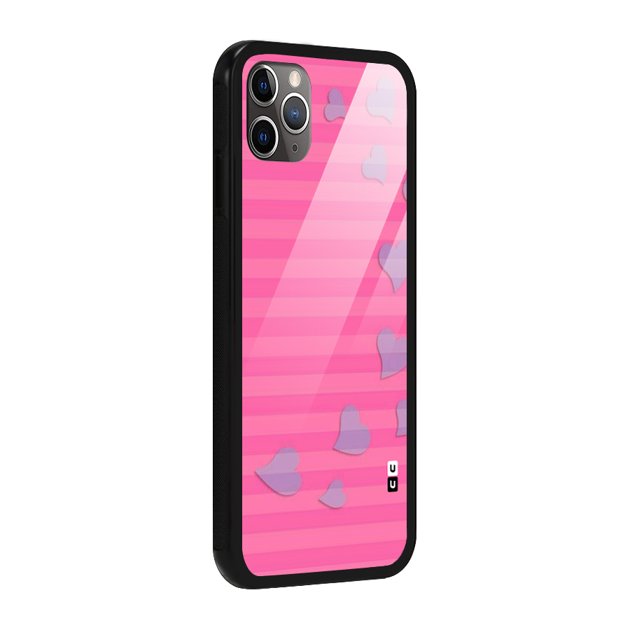 Light Heart Stripes Glass Back Case for iPhone 11 Pro Max