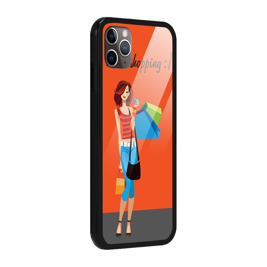 Love Shopping Classy Girl Glass Back Case for iPhone 11 Pro Max
