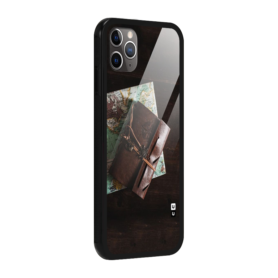 Map Journal Glass Back Case for iPhone 11 Pro Max