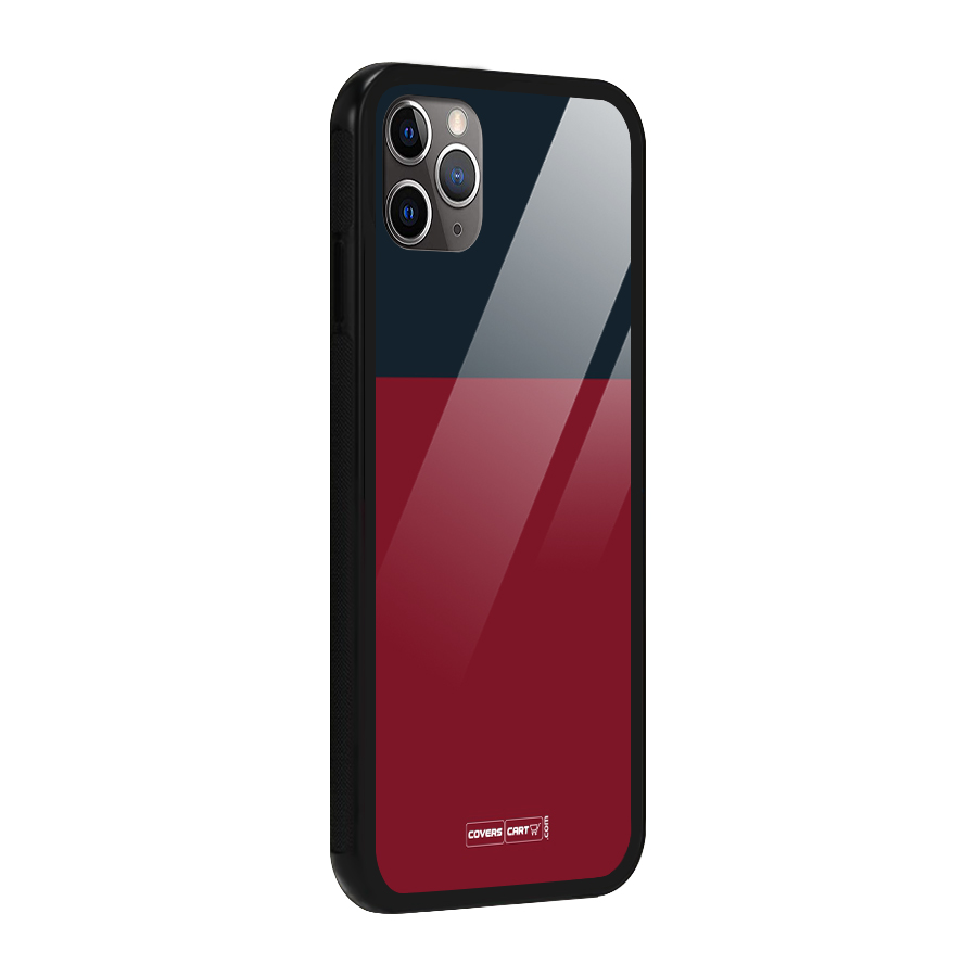 Maroon and Navy Blue Glass Back Case for iPhone 11 Pro Max